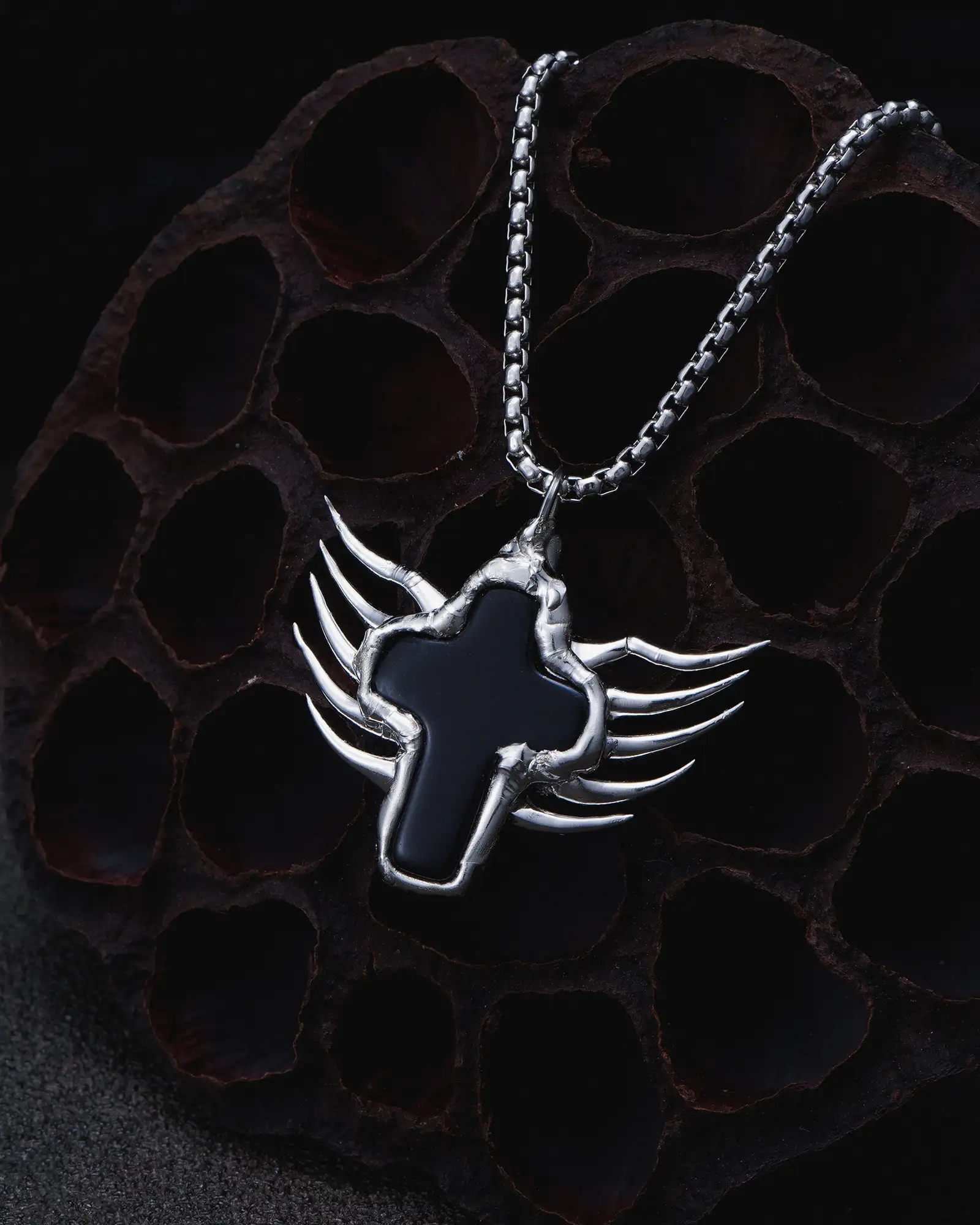 Wings of Redemption, Sacred Cross Necklace - view 2