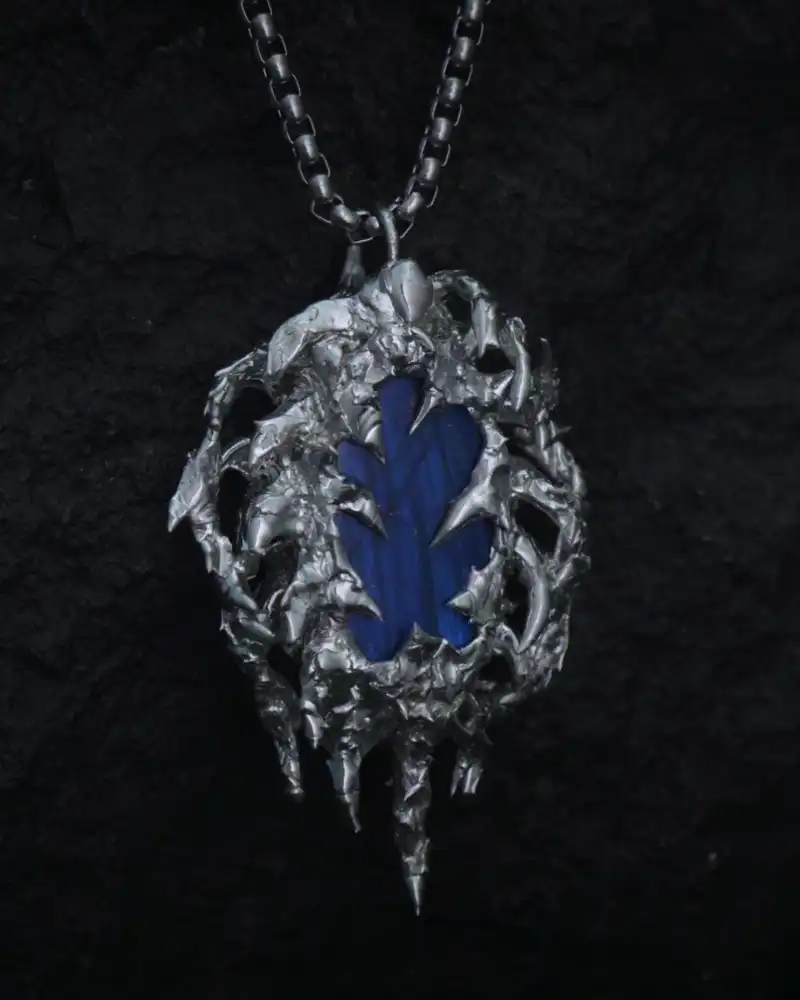 Phosphor Heart, Mystical Labradorite Necklace - view 1