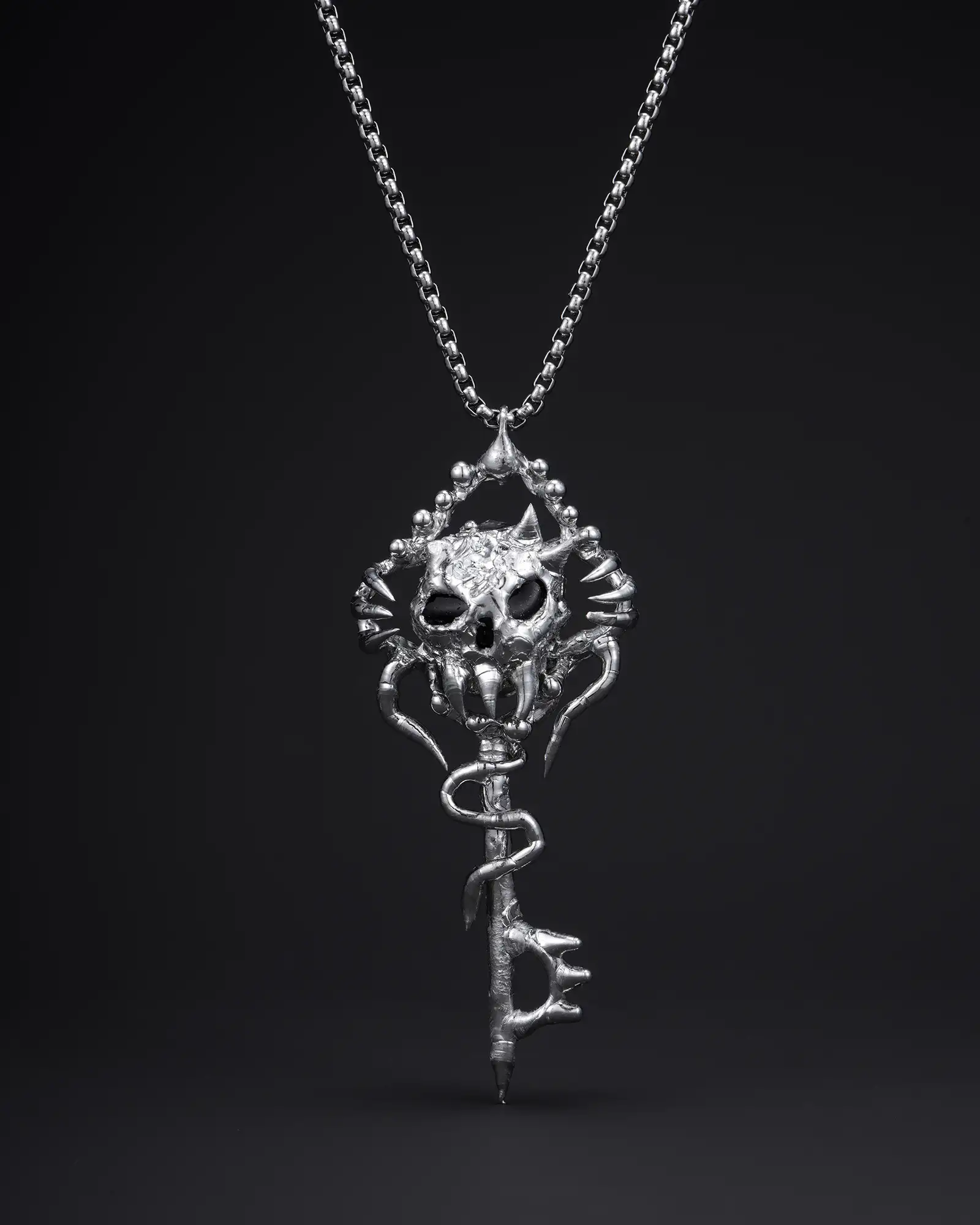 Key to Heaven, Devil Skull Key Necklace - view 1