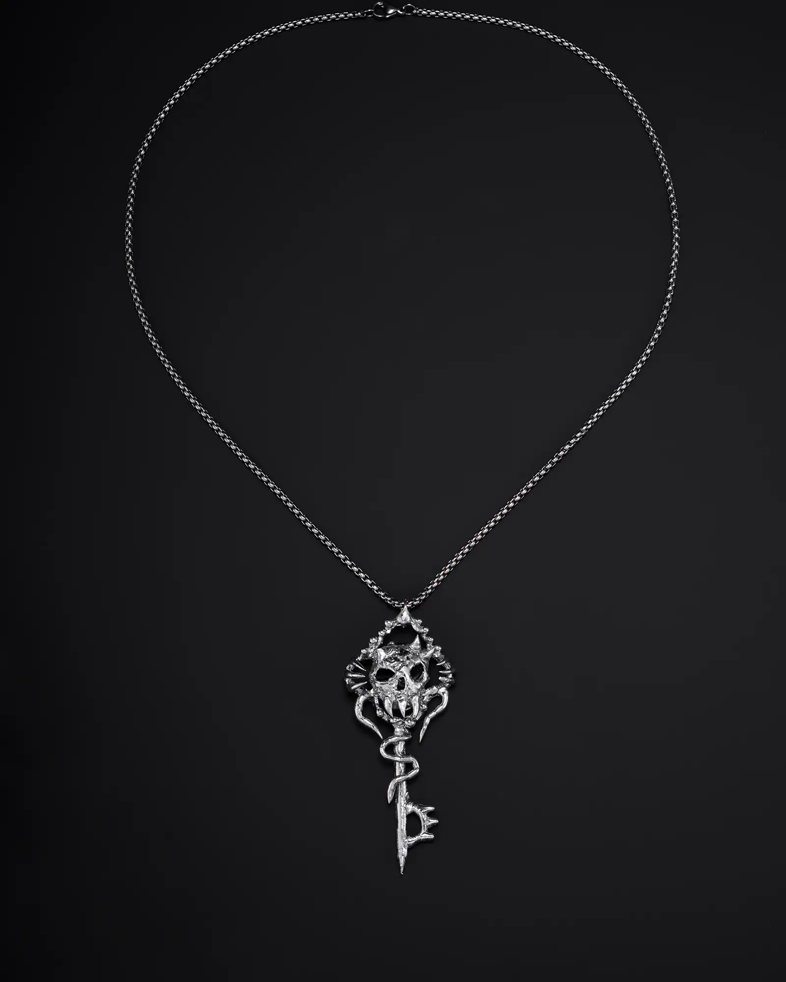 Key to Heaven, Devil Skull Key Necklace - view 3