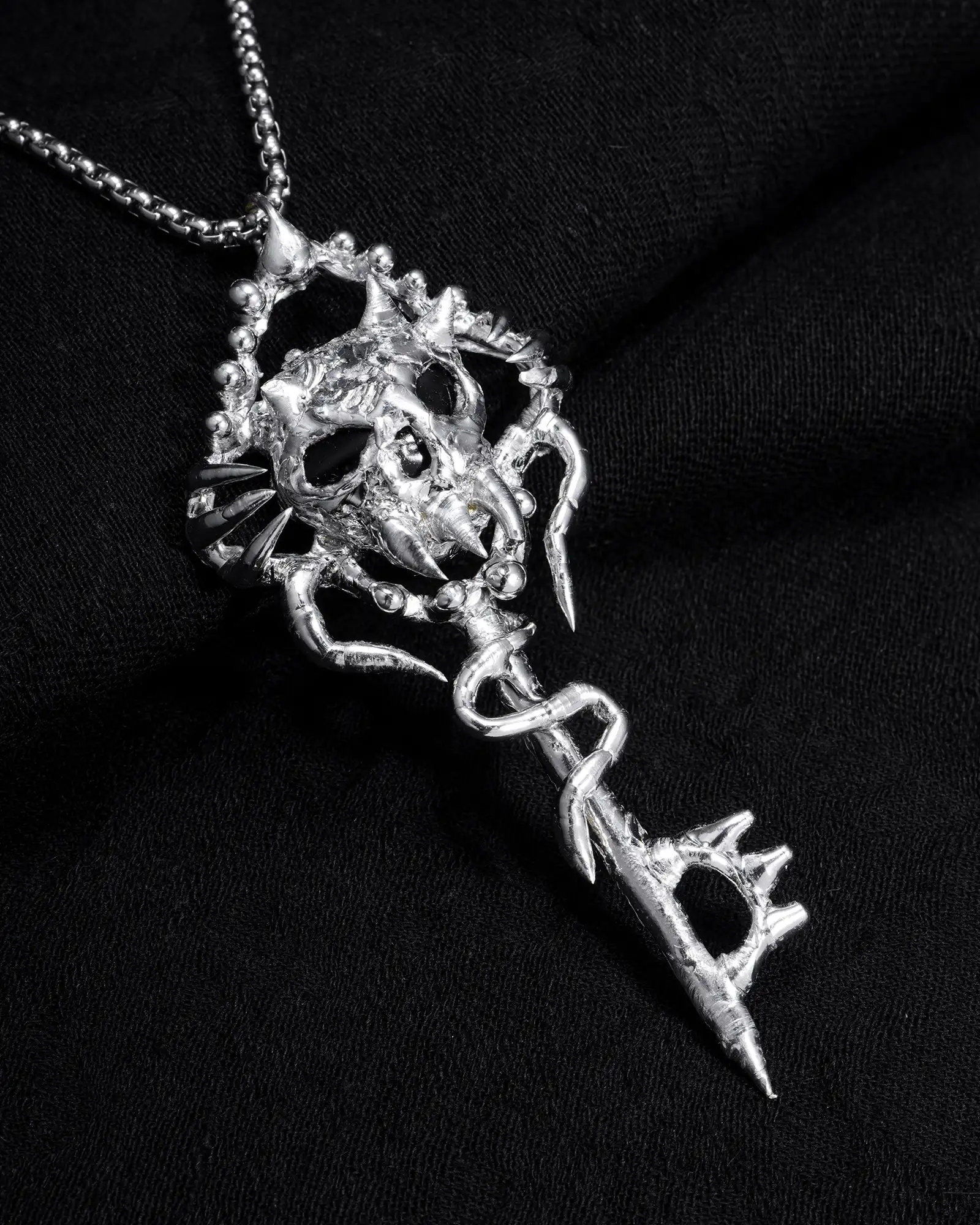 Key to Heaven, Devil Skull Key Necklace - view 5