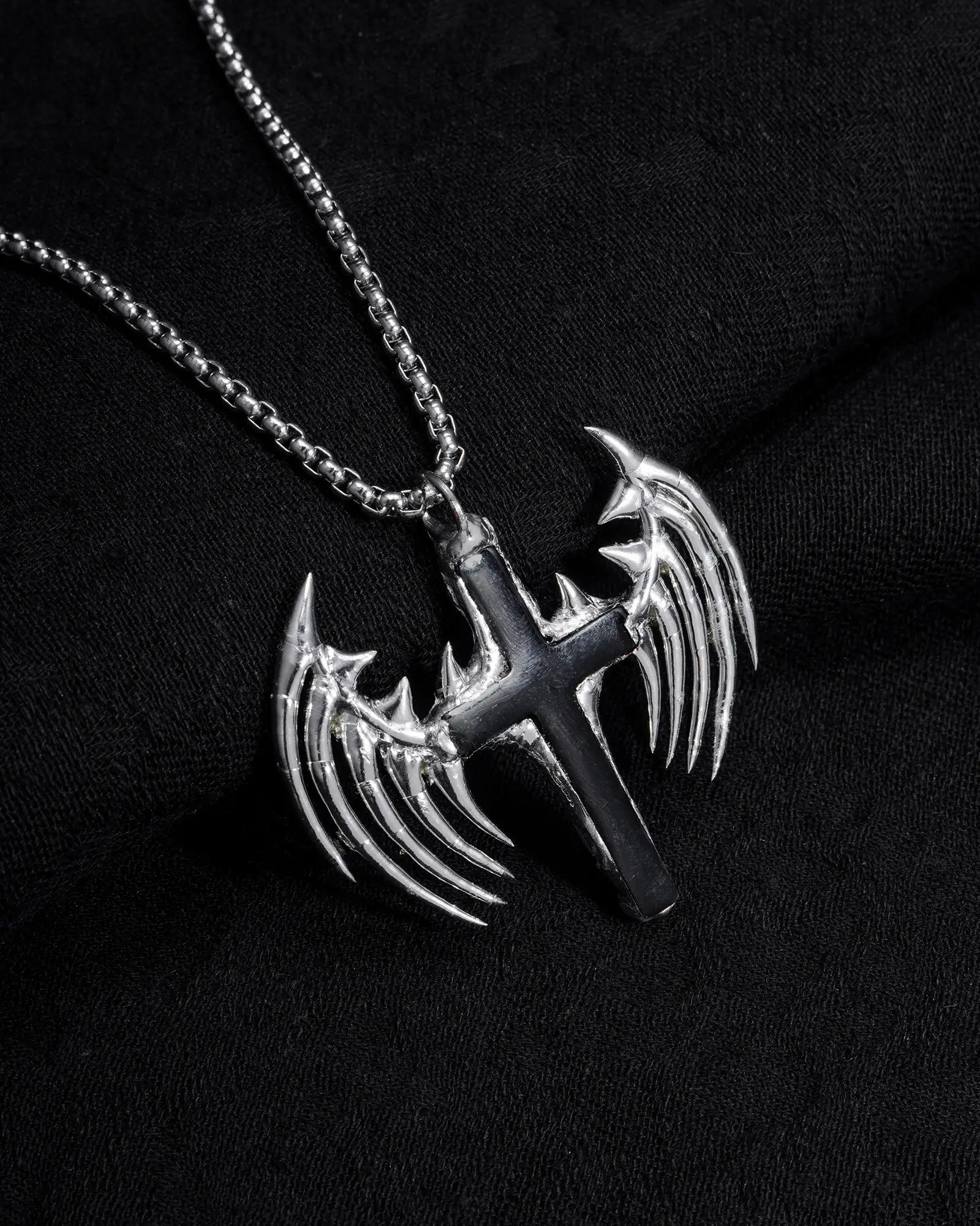 Even in Death, Skeletal Wing Cross Necklace - view 5